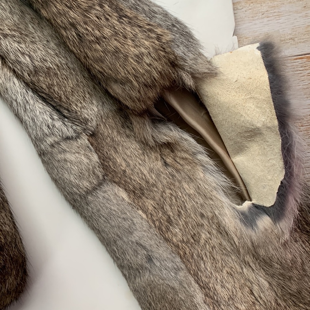 Burberry 🤎 London Cropped Crop Brown Fur Satin Lined Coat Mob Wife Chic 4US 6UK - Picture 8 of 15